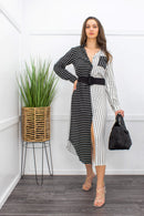 Chiffon Long Sleeve Midi Dress-Midi Dress-Moda Fina Boutique