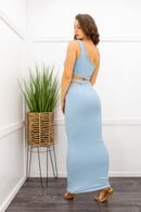 Crop Top Maxi Skirt Set-Set-Moda Fina Boutique