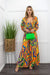 Deep V Long Sleeve Print Jumpsuit-Jumpsuit-Moda Fina Boutique