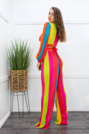 Deep V Tie Back Top Wide Pant Set-Set-Moda Fina Boutique
