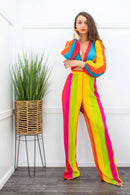 Deep V Tie Back Top Wide Pant Set-Set-Moda Fina Boutique