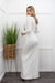 Embellished Bodysuit Long Sleeve Slit White Maxi Dress-Maxi Dress-Moda Fina Boutique