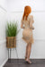 Embellished Rhinestone Fringe Mini Dress Nude-Mini Dress-Moda Fina Boutique