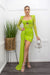 Embellished Rhinestone Green Mini Dress-Mini Dress-Moda Fina Boutique