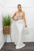 Embellished Rhinestone W Fringe Blazer White Maxi Dress-Maxi Dress-Moda Fina Boutique