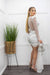 Embellished Rhinestone White Mini Dress-Mini Dress-Moda Fina Boutique