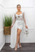 Embellished Rhinestone White Mini Dress-Mini Dress-Moda Fina Boutique