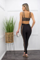 Embellished Rhinestones Black Crop Top Pant Set-Set-Moda Fina Boutique
