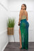 Embellished Sequin Slit Green Maxi Dress-Maxi Dress-Moda Fina Boutique