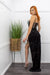 Embellished Sleeveless Slit Black Maxi Dress-Maxi Dress-Moda Fina Boutique
