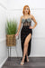 Embellished Sleeveless Slit Black Maxi Dress-Maxi Dress-Moda Fina Boutique