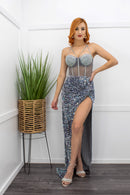 Embellished Sleeveless Slit Sliver Maxi Dress-Maxi Dress-Moda Fina Boutique