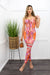 Eva Corset Top Orange Multi Skinny Jumpsuit-Jumpsuit-Moda Fina Boutique