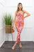 Eva Corset Top Orange Multi Skinny Jumpsuit-Jumpsuit-Moda Fina Boutique