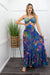 Floral Front Cut With Bodysuit Maxi Dress-Maxi Dress-Moda Fina Boutique