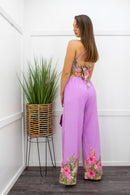 Floral Tie Back Crop Top Pant Set-Set-Moda Fina Boutique