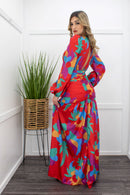 Gianna Long Sleeve Ruffle Belted Maxi Dress-Maxi Dress-Moda Fina Boutique