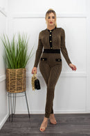 Gold Long Sleeve Skinny Jumpsuit-Jumpsuit-Moda Fina Boutique