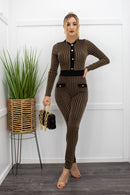 Gold Long Sleeve Skinny Jumpsuit-Jumpsuit-Moda Fina Boutique