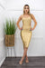Gold Open Sides Bandage Midi Dress-Midi Dress-Moda Fina Boutique