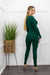 Green Bodycon Long Sleeve Jumpsuit-Jumpsuit-Moda Fina Boutique
