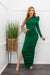 Green One Shoulder Open Side Maxi Dress-Maxi Dress-Moda Fina Boutique