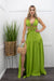 Green Open Sides Slit Maxi Dress-Maxi Dress-Moda Fina Boutique
