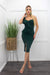 Green Ruffle Bodycon Slit Midi Dress-Midi Dress-Moda Fina Boutique