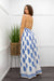 Halter Leaf Print Open Back Maxi Dress-Maxi Dress-Moda Fina Boutique