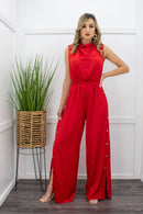 Jolene Red Wide Leg Jumpsuit-Jumpsuit-Moda Fina Boutique