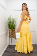 Lizette Yellow Crop Top Maxi Skirt Set-Set-Moda Fina Boutique