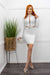 Long Sleeve Bandage White Mini Dress-Mini Dress-Moda Fina Boutique