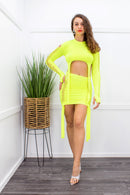 Long Sleeve Crop Top With Matching Skirt Set-Set-Moda Fina Boutique