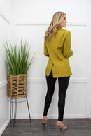 Long Sleeve Gold Blazer-Top-Moda Fina Boutique