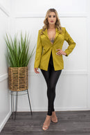 Long Sleeve Gold Blazer-Top-Moda Fina Boutique