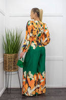 Long Sleeve Satin Belted Jumpsuit Orange-Jumpsuit-Moda Fina Boutique