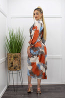 Long Sleeve Satin Midi Dress-Midi Dress-Moda Fina Boutique
