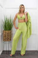 Long Sleeve Three Piece Top Pant Set-Set-Moda Fina Boutique