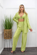 Long Sleeve Three Piece Top Pant Set-Set-Moda Fina Boutique