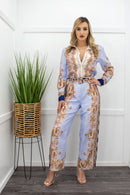 Long Sleeve Top Belted Pant Set-Set-Moda Fina Boutique