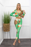 Long Sleeve Top Green Pant Set-Set-Moda Fina Boutique