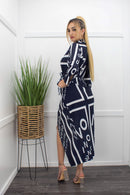 Long Sleeve Wrap Midi Dress-Midi Dress-Moda Fina Boutique