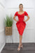 Luxe Satin Side Lace Red Midi Dress-Midi Dress-Moda Fina Boutique