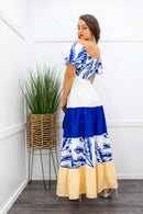Off Shoulder Tie Front Maxi Dress-Maxi Dress-Moda Fina Boutique