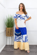 Off Shoulder Tie Front Maxi Dress-Maxi Dress-Moda Fina Boutique