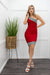 One Shoulder Bandage Red Mini Dress-Mini Dress-Moda Fina Boutique