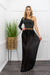 One Shoulder Bodysuit Maxi Skirt Set-Set-Moda Fina Boutique