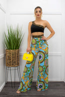 One Shoulder Crop Top High Waist Pant Set-Set-Moda Fina Boutique