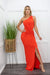 One Shoulder Slit Maxi Dress-Maxi Dress-Moda Fina Boutique