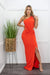 One Shoulder Slit Maxi Dress-Maxi Dress-Moda Fina Boutique